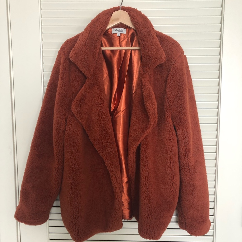 Faux fur notched lapel jacket